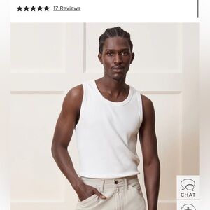 NWOT Todd Snyder Men’s Portuguese White Hight Neck Cotton Tank Top XL